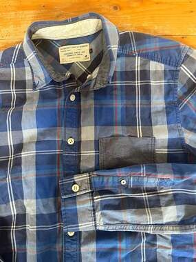 Jack & Jones Corp. of Denmark Original Blue Plaid Button Down Shirt Large